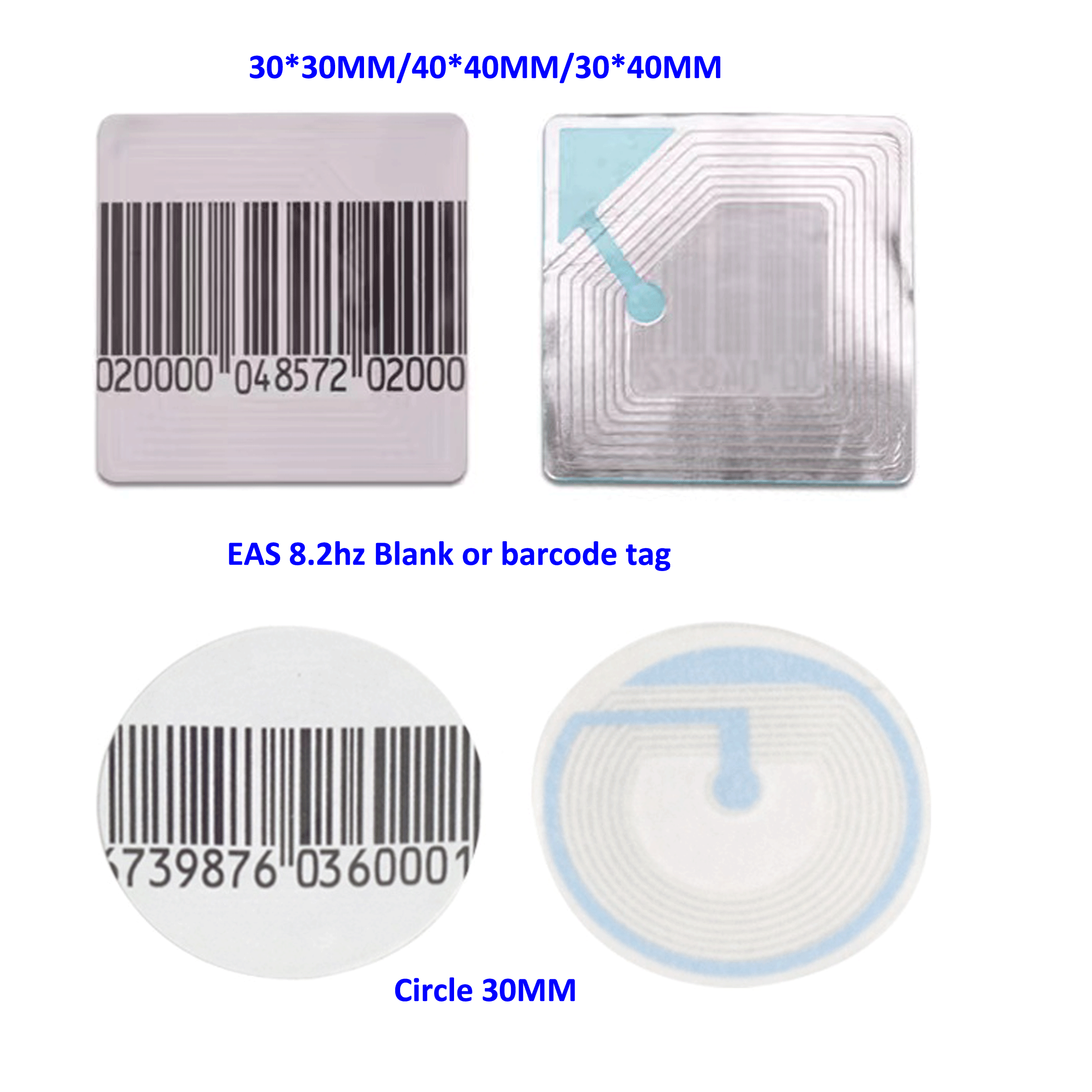 EAS Anti Theft RF 8.2MHz Barcode Black Soft Label Sticker