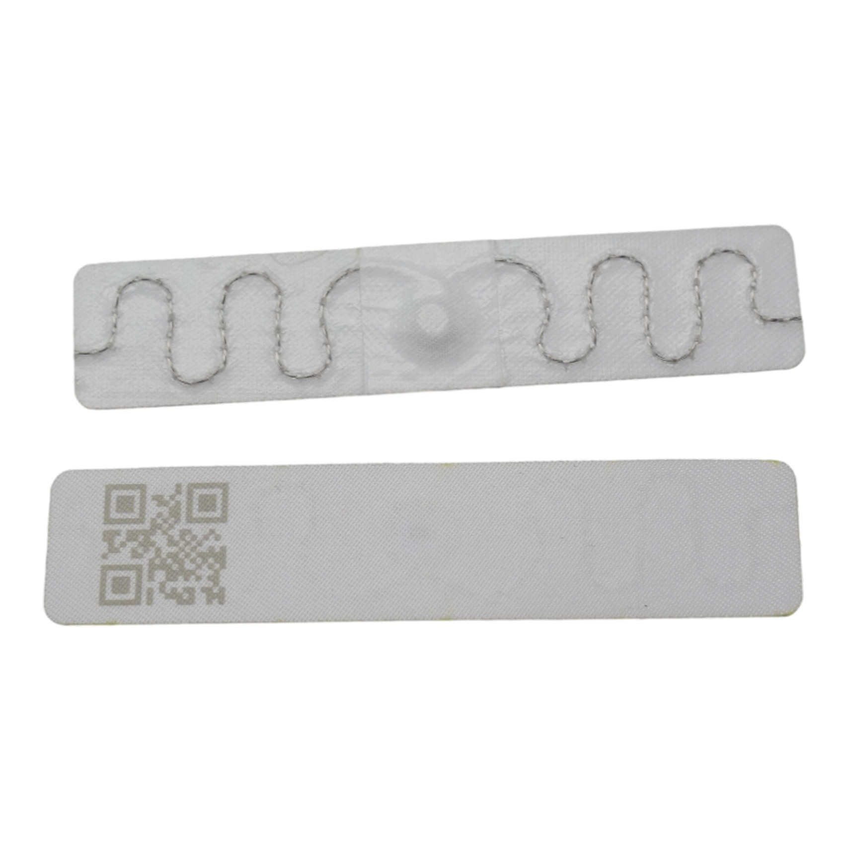 QR/Barcode Heat Seal RFID Textile Laundry Tag 860-960Mhz