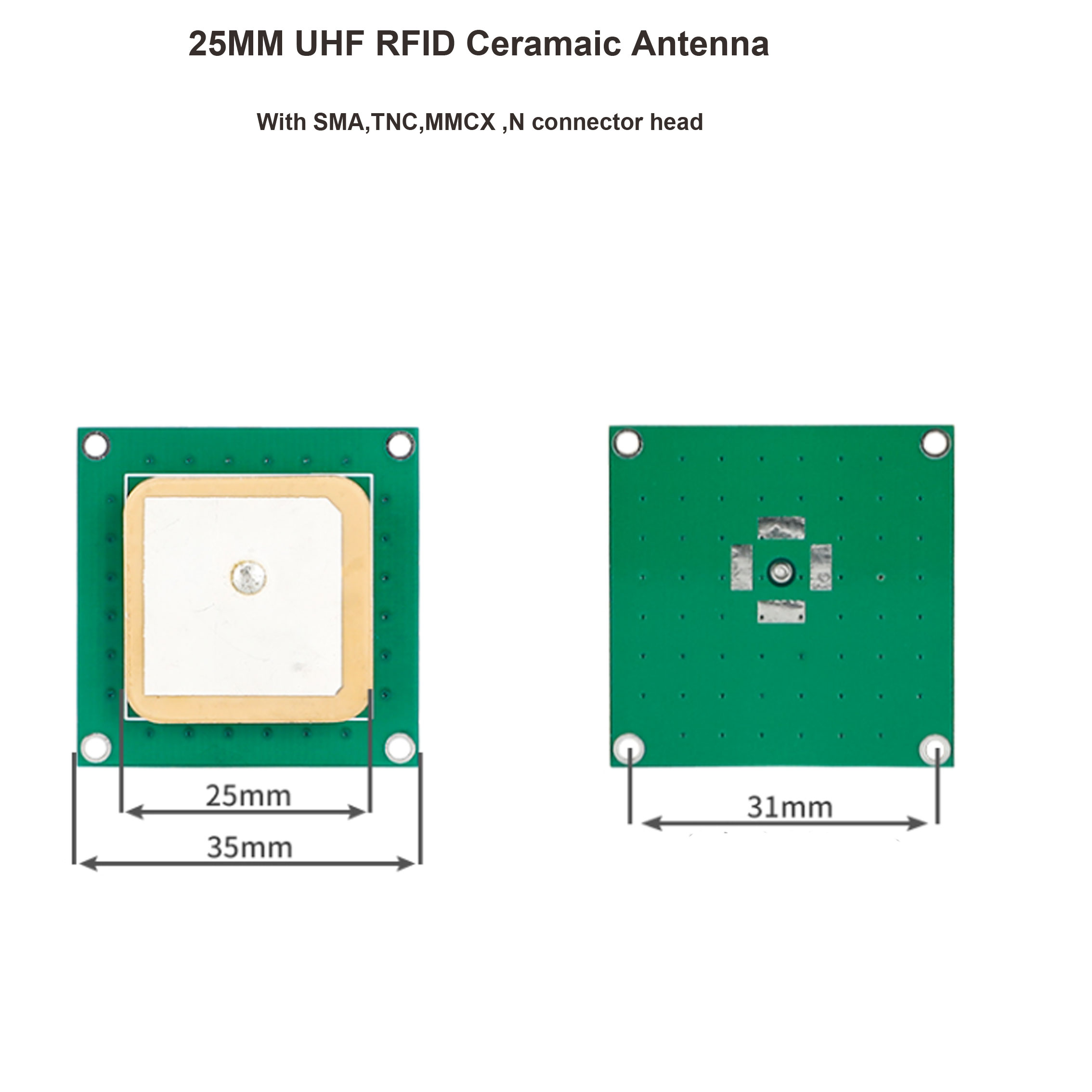 1dBi 25MM  UHF RFID Ceramic antenna 902-928Mhz or 865-868Mhz