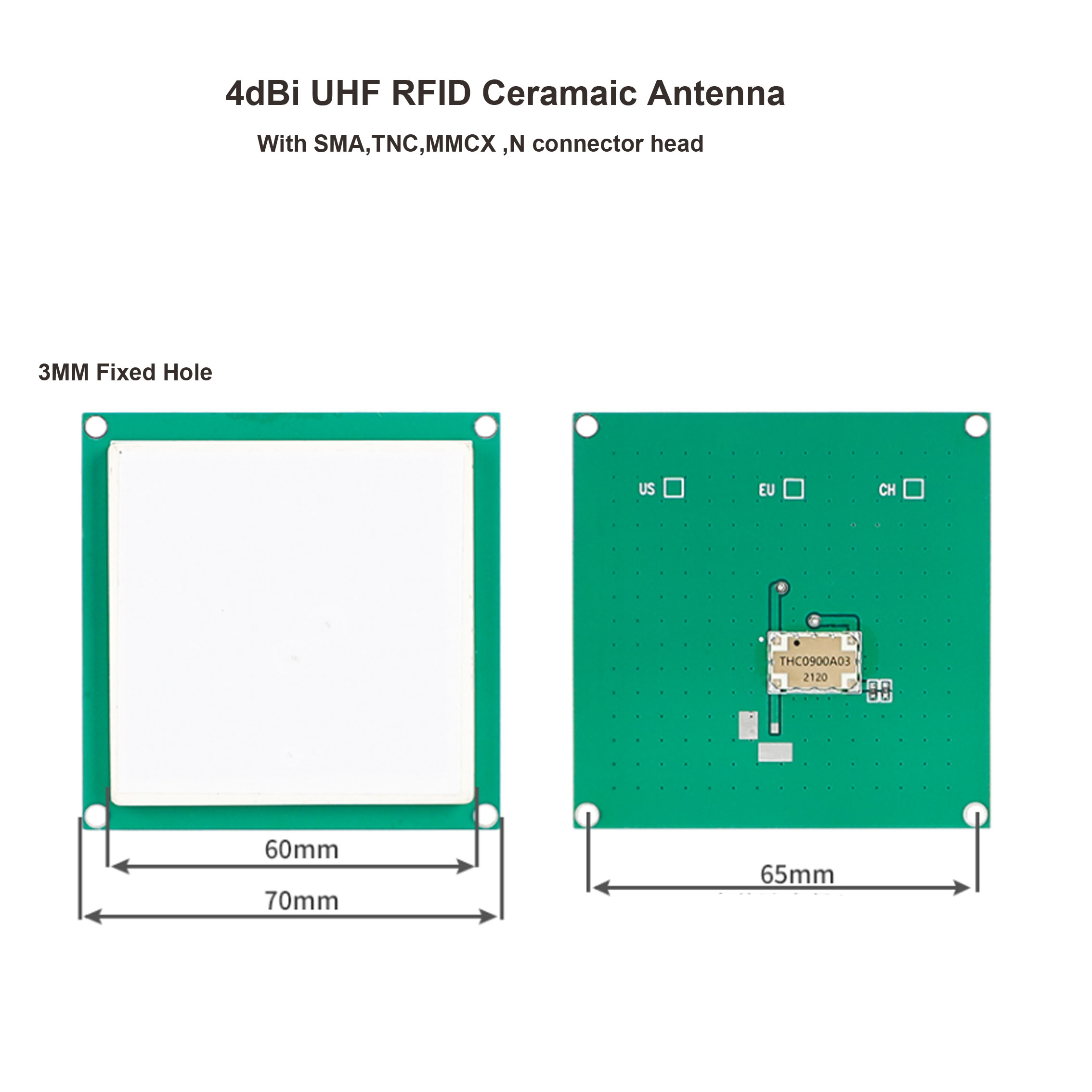 4dBi UHF RFID Ceramic Antenna 6